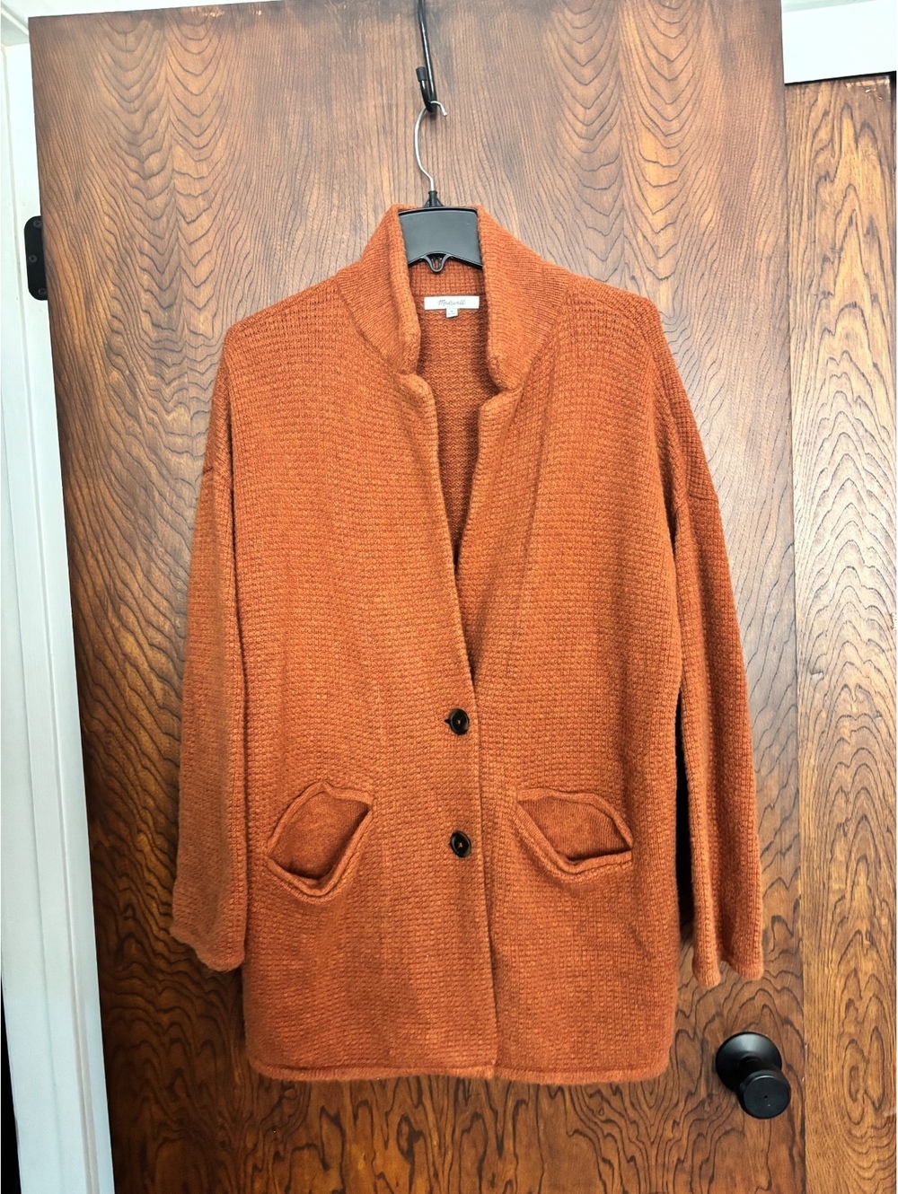 Madewell Women's Medium Rust Orange Wool Blend Cardigan Sweater